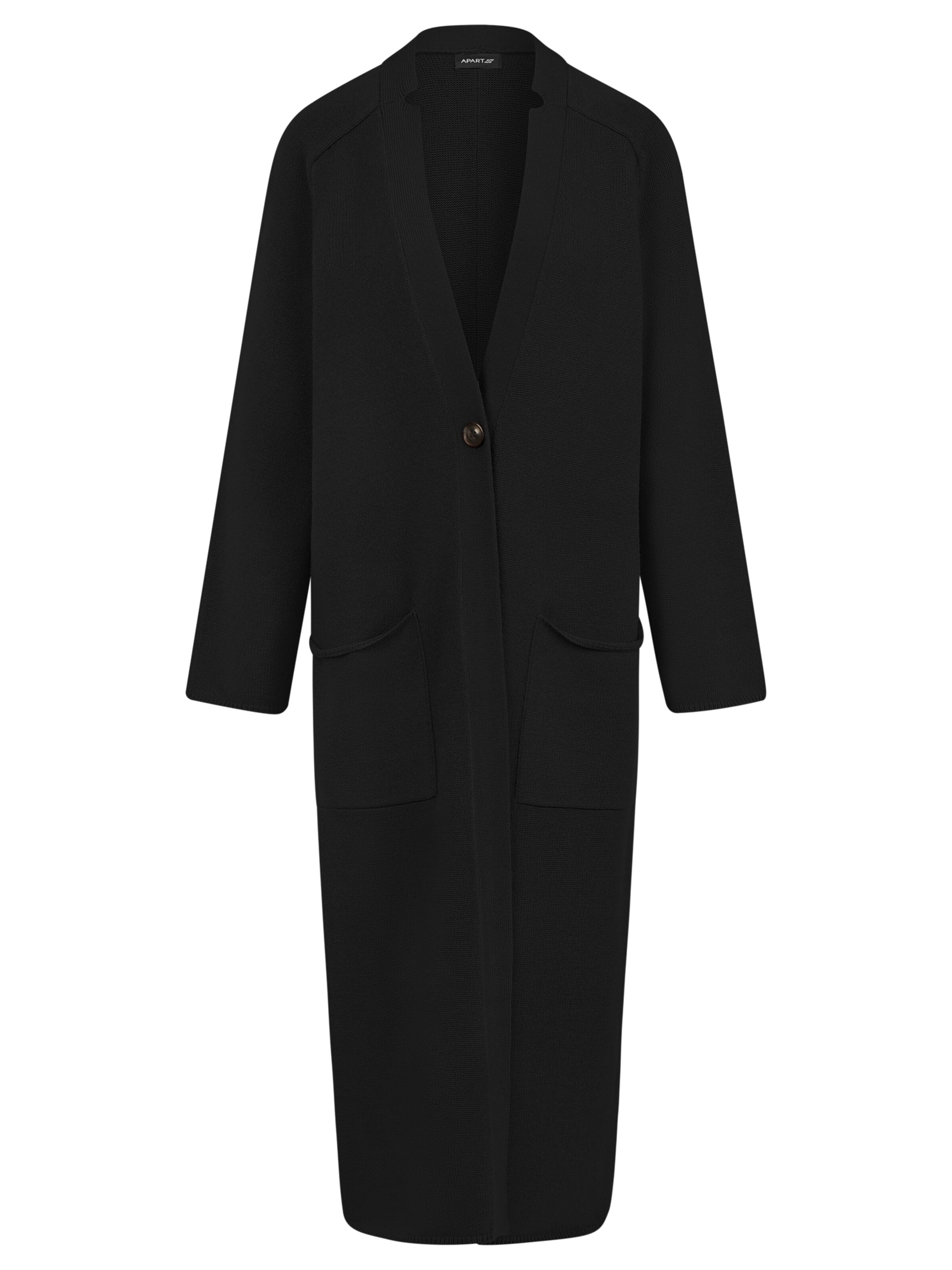 APART Strickmantel in Schwarz: Vorderseite