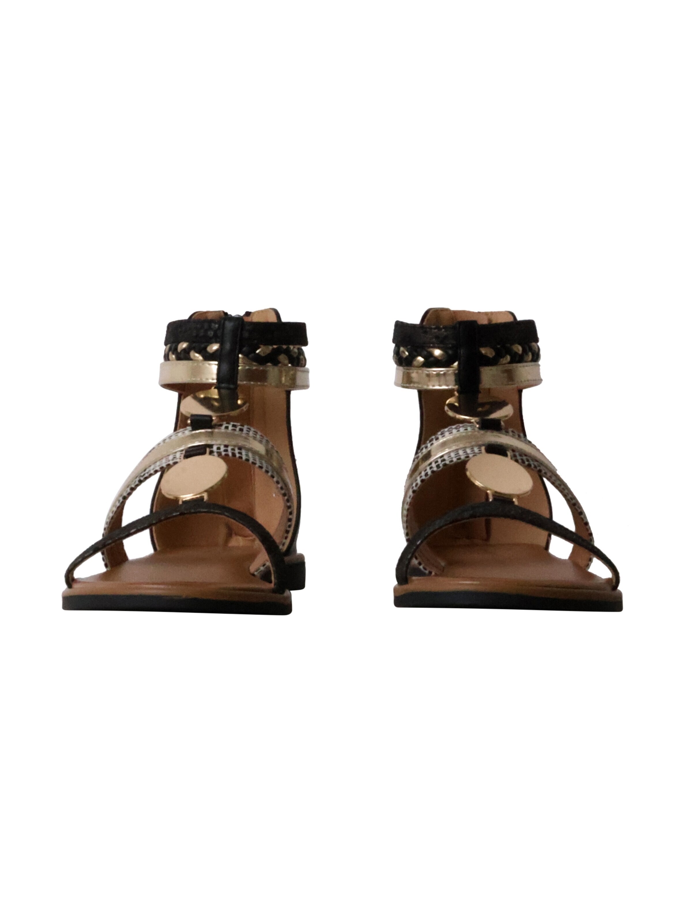 Sixth Sense - Sandalias 'Flache Sandalen mit Reißverschluss' en negro