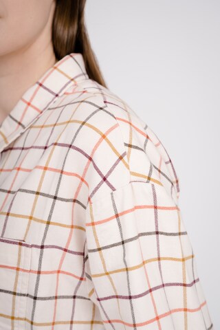 GIORDANO Bluse 'Flannel' in Weiß