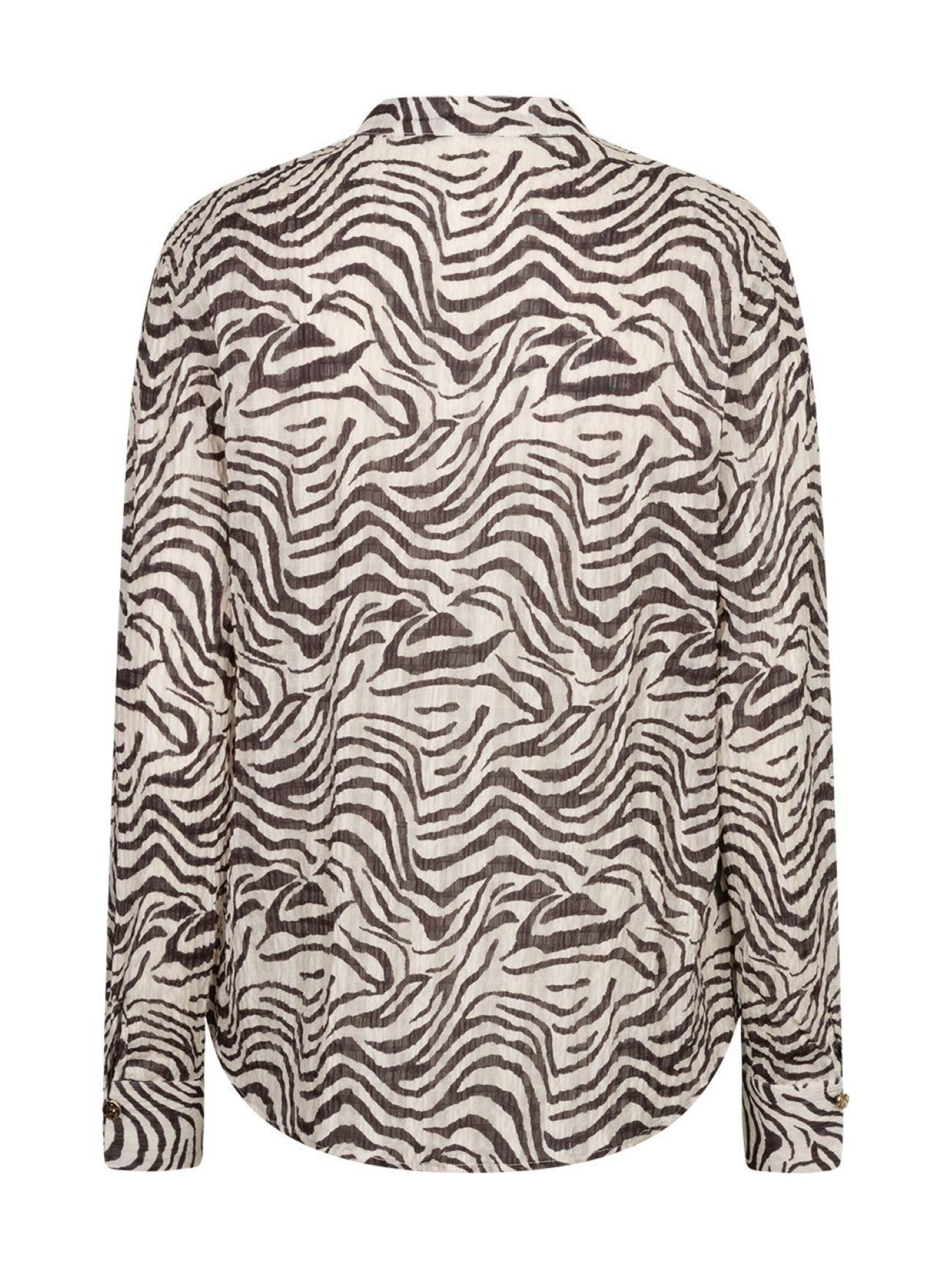Red Button Blouse 'RB Zebra' in Bruin