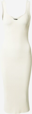 Gina Tricot Stickad klänning i vit: framsida
