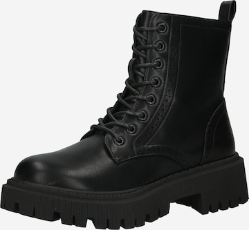 BULLBOXER Lace-Up Ankle Boots in Black: front