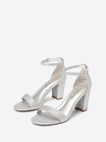 Dream Pairs Sandalen met riem 'Women's Chunky Block Heel Sandals, Open Toe Ankle Strap Dress Shoes' in Zilver