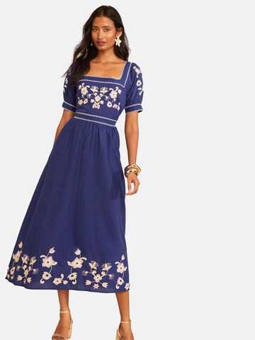 love & roses - Vestido en azul: frente