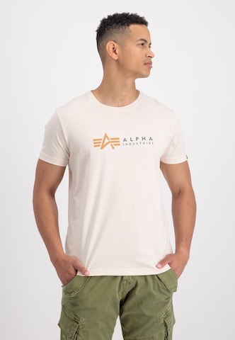 T-Shirt ALPHA INDUSTRIES en beige : devant