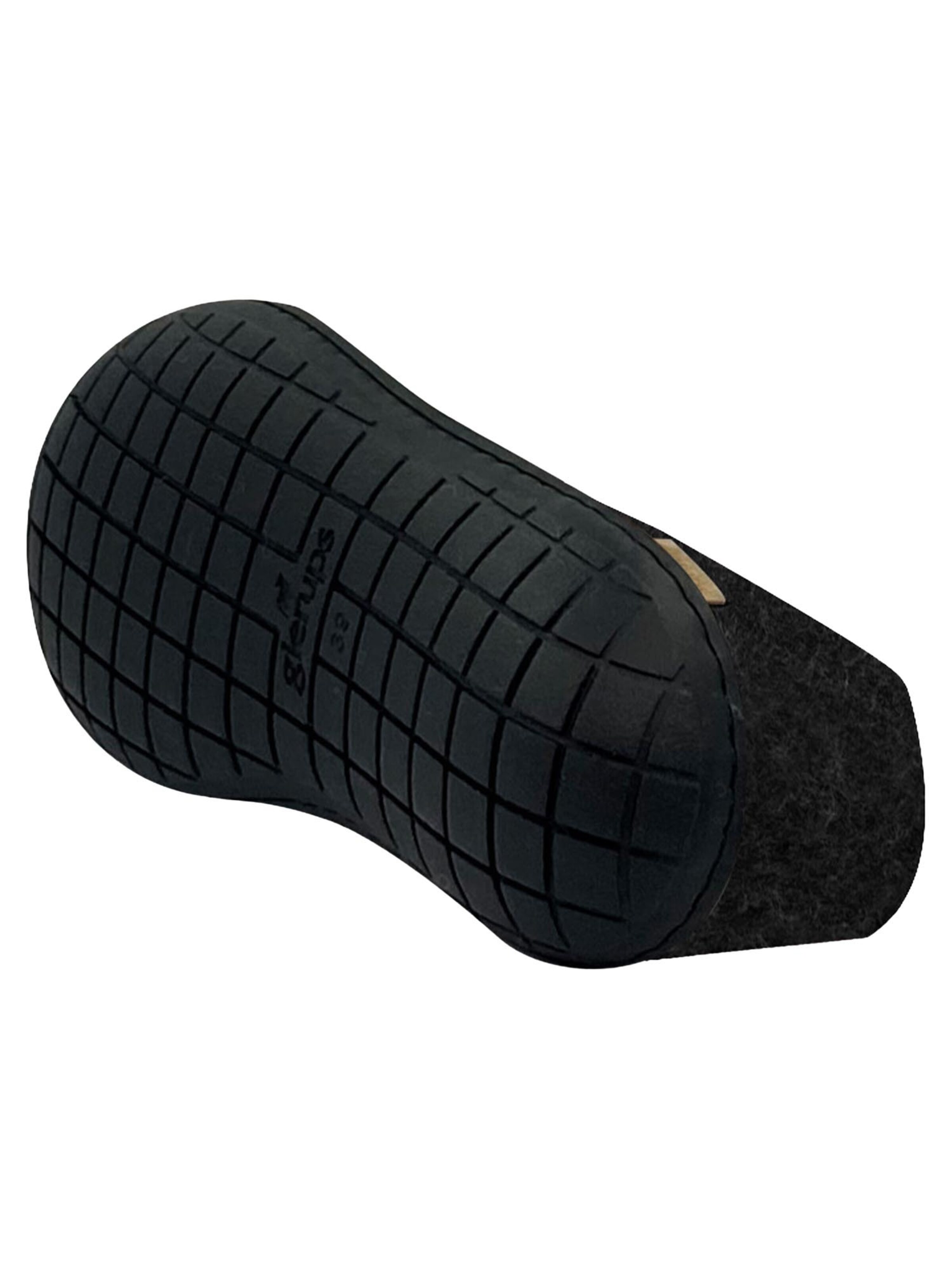 Glerups Huisschoenen 'Black Rubber' in Zwart
