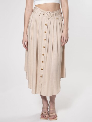 Jupe Influencer en beige : devant