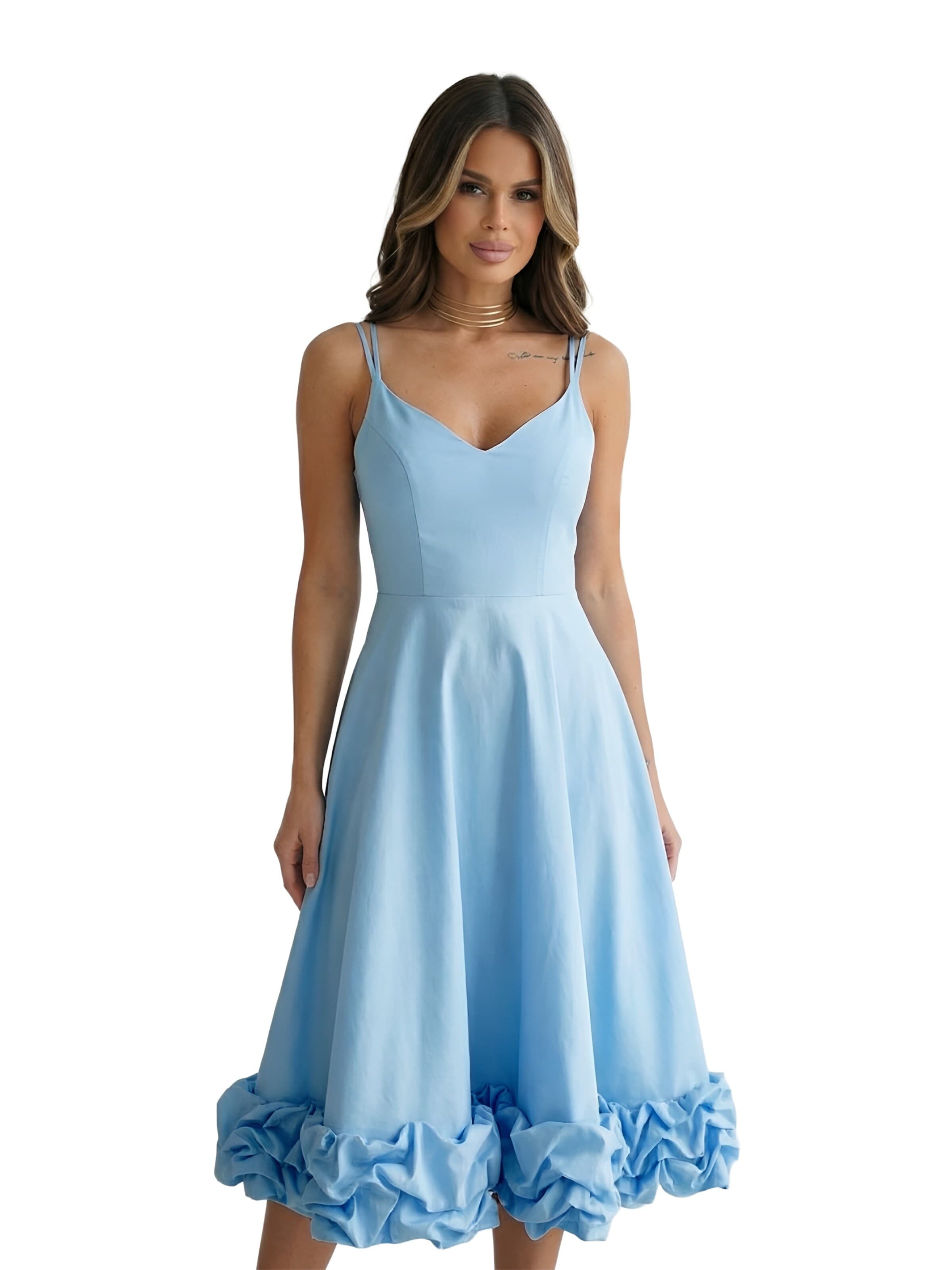 bicotone Dress in Blue: front