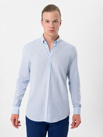 Moxx Paris Regular fit Overhemd in Blauw: voorkant