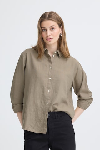 ICHI - Blusa 'LINNO' em bege: frente