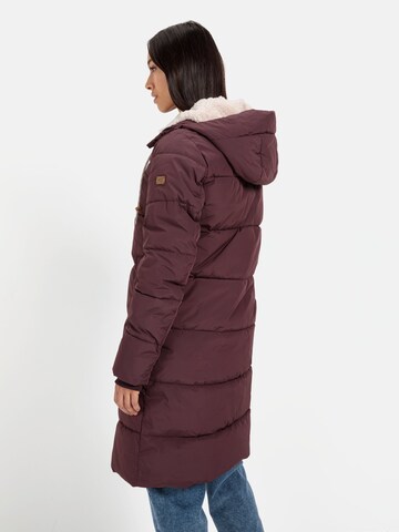 CAMEL ACTIVE Langer Puffermantel mit gefütterter Kapuze in Rot