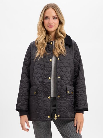 Barbour Tussenjas ' Beadnell ' in Zwart: voorkant