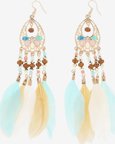 Auskarai iš ebeeza, spalva – turkio spalva / mišrios spalvos, Prekių apžvalga