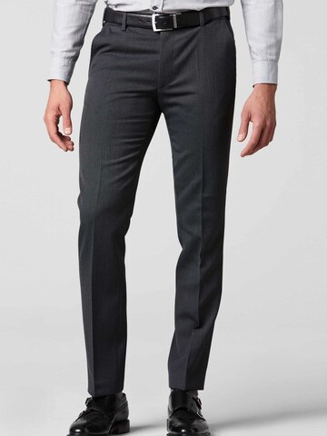 MEYER Regular Pleat-Front Pants in Black: front