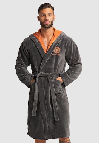 Carlo Colucci Long Bathrobe 'Como' in Grey: front