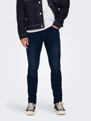 Coupe slim Jean 'Loom' Only & Sons en bleu : devant