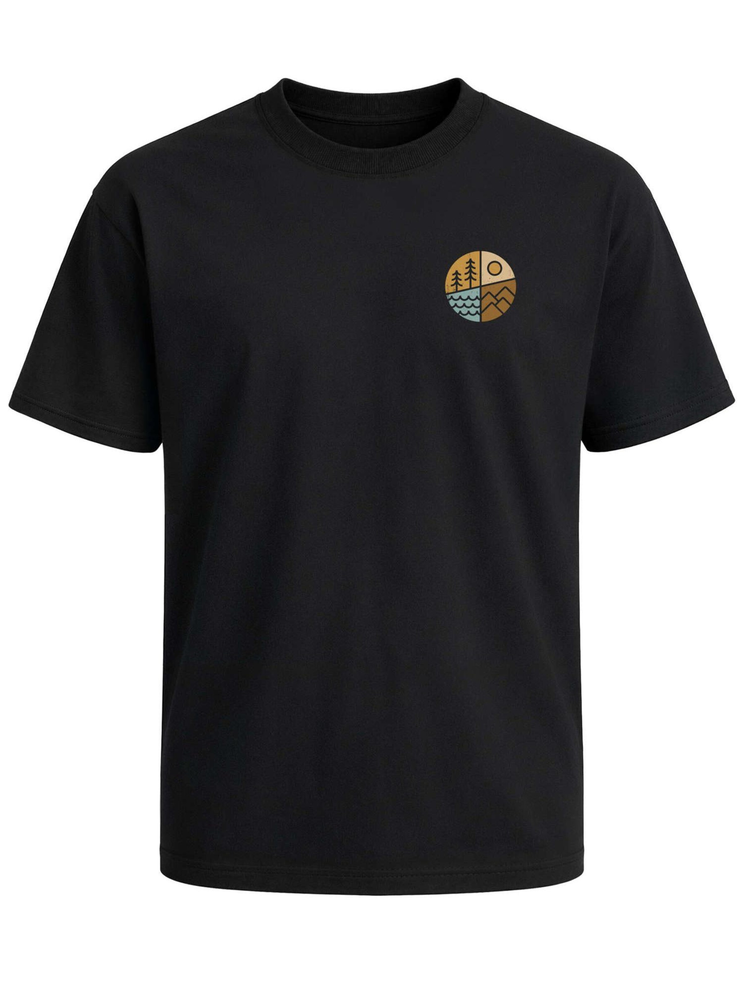 Neverless Shirt 'Outdoor Badge' in Black