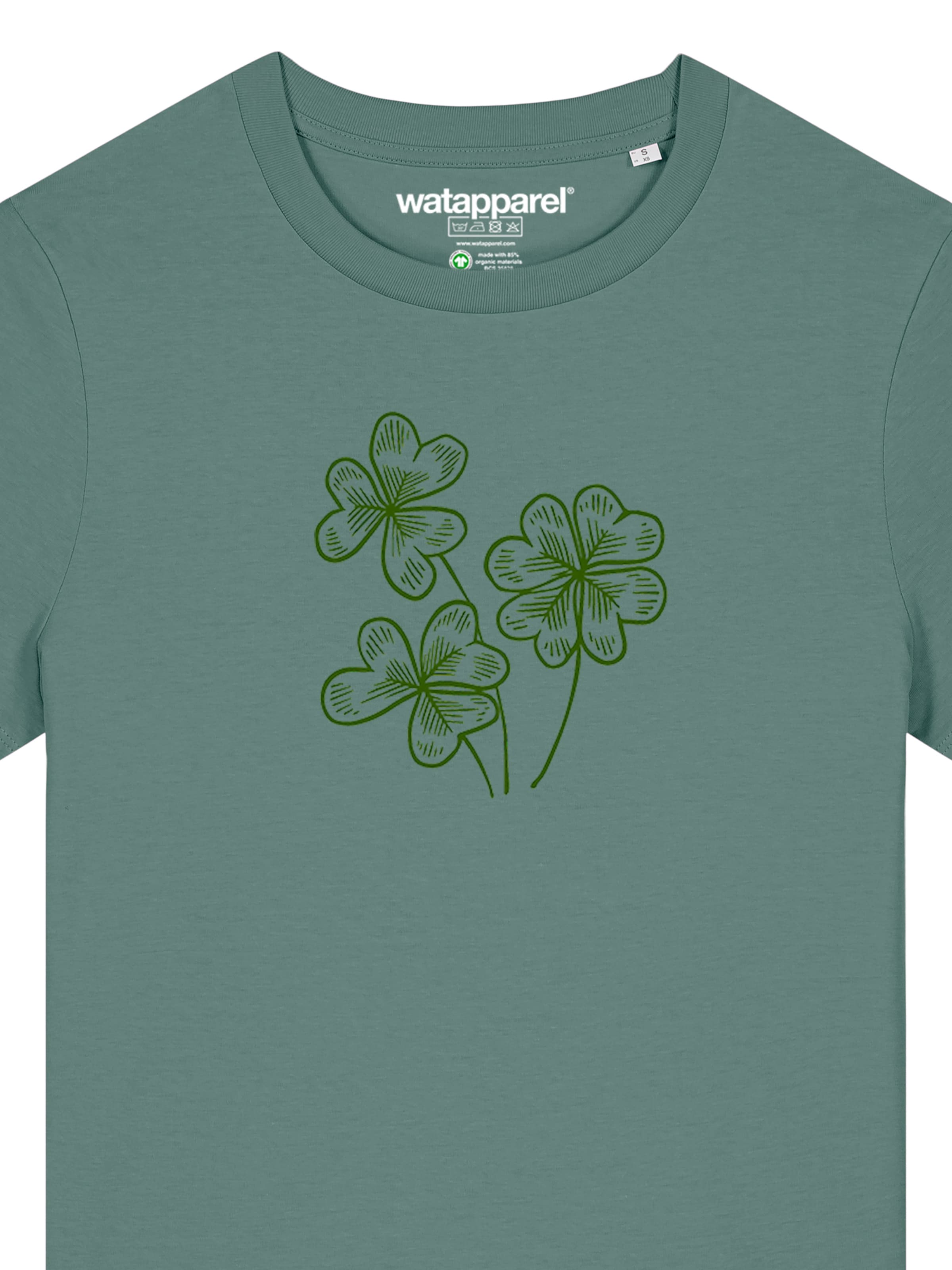 Watapparel Shirt 'Glücksklee' in Groen