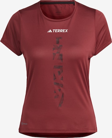 ADIDAS TERREX Performance Shirt 'Agravic' in Red: front