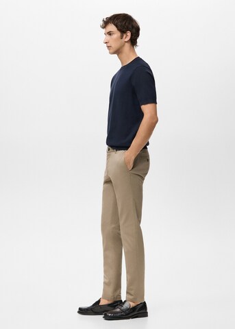 MANGO MAN Slim fit Chino Pants 'Barna' in Beige
