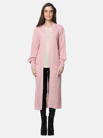 Elara Gebreide mantel in Roze: voorkant