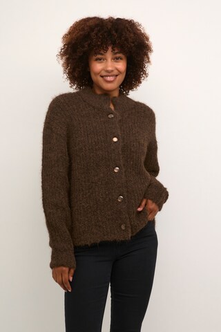 Cardigan 'Aane' Kaffe en marron : devant