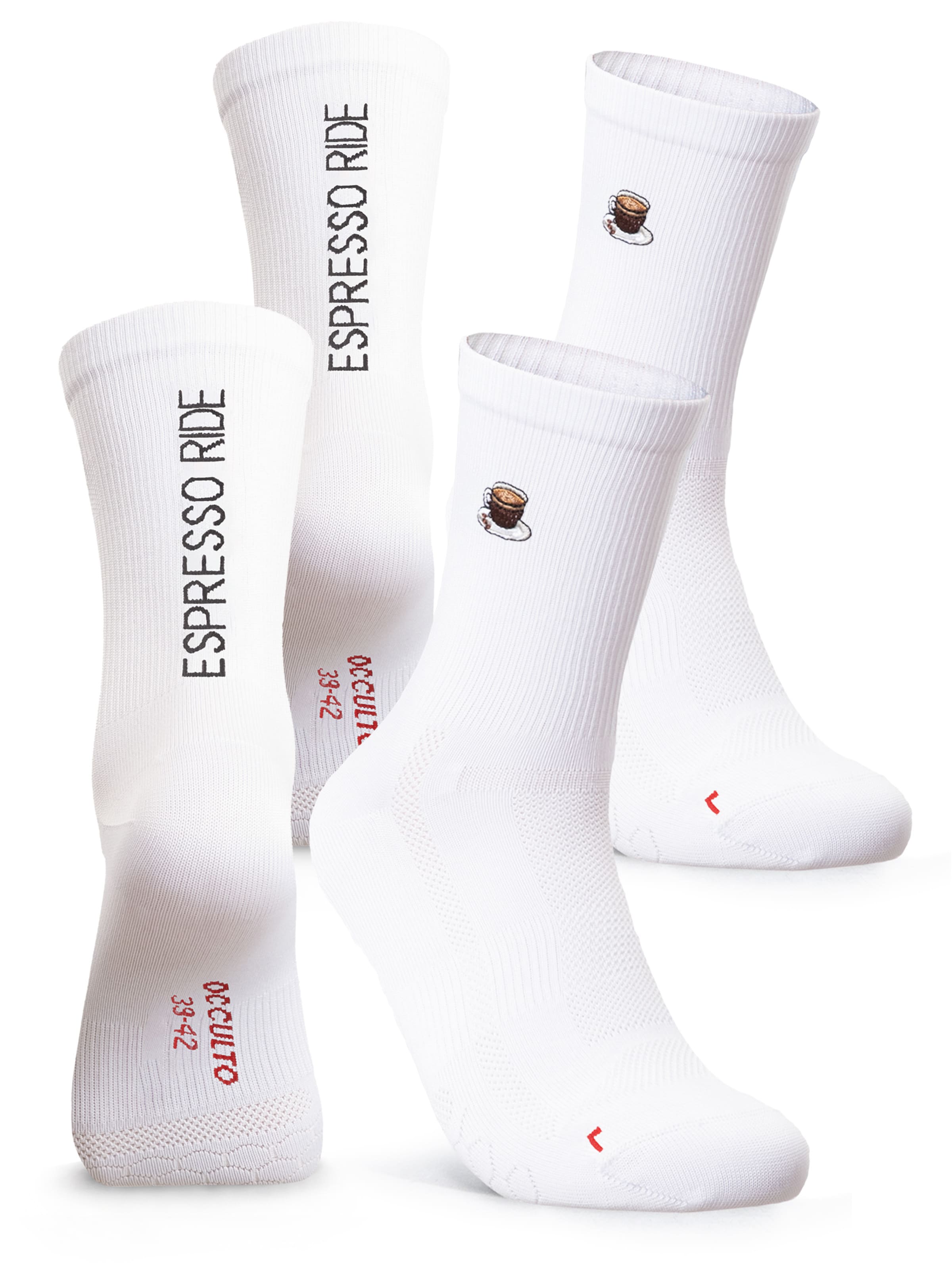 Occulto Athletic Socks 'Mathieu' in White: front