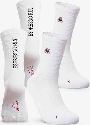 Occulto Athletic Socks 'Mathieu' in White: front