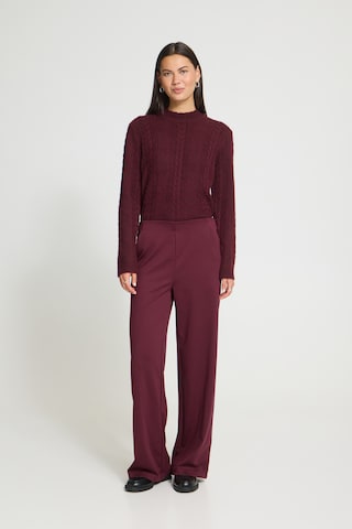 ICHI Wide leg Broek in Rood