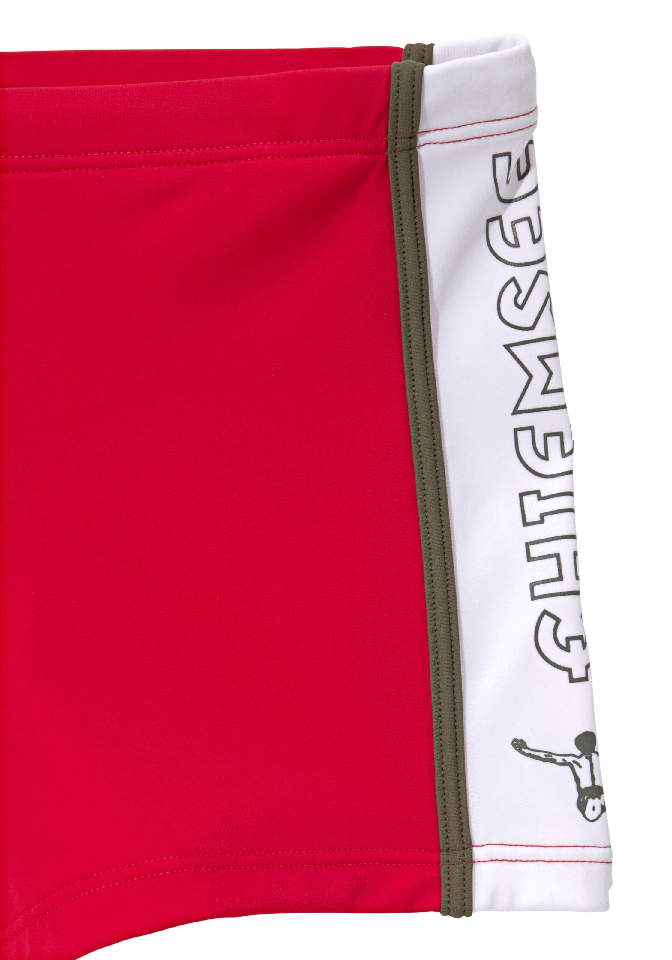 CHIEMSEE Athletic Swim Trunks in Red