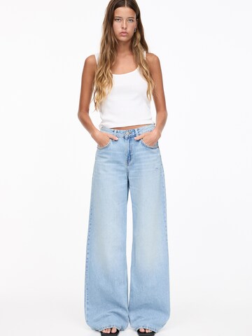 Pull&Bear Wide leg Jeans i blå