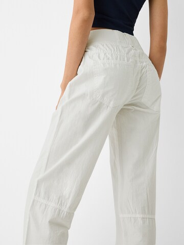 Wide Leg Pantalon Bershka en blanc