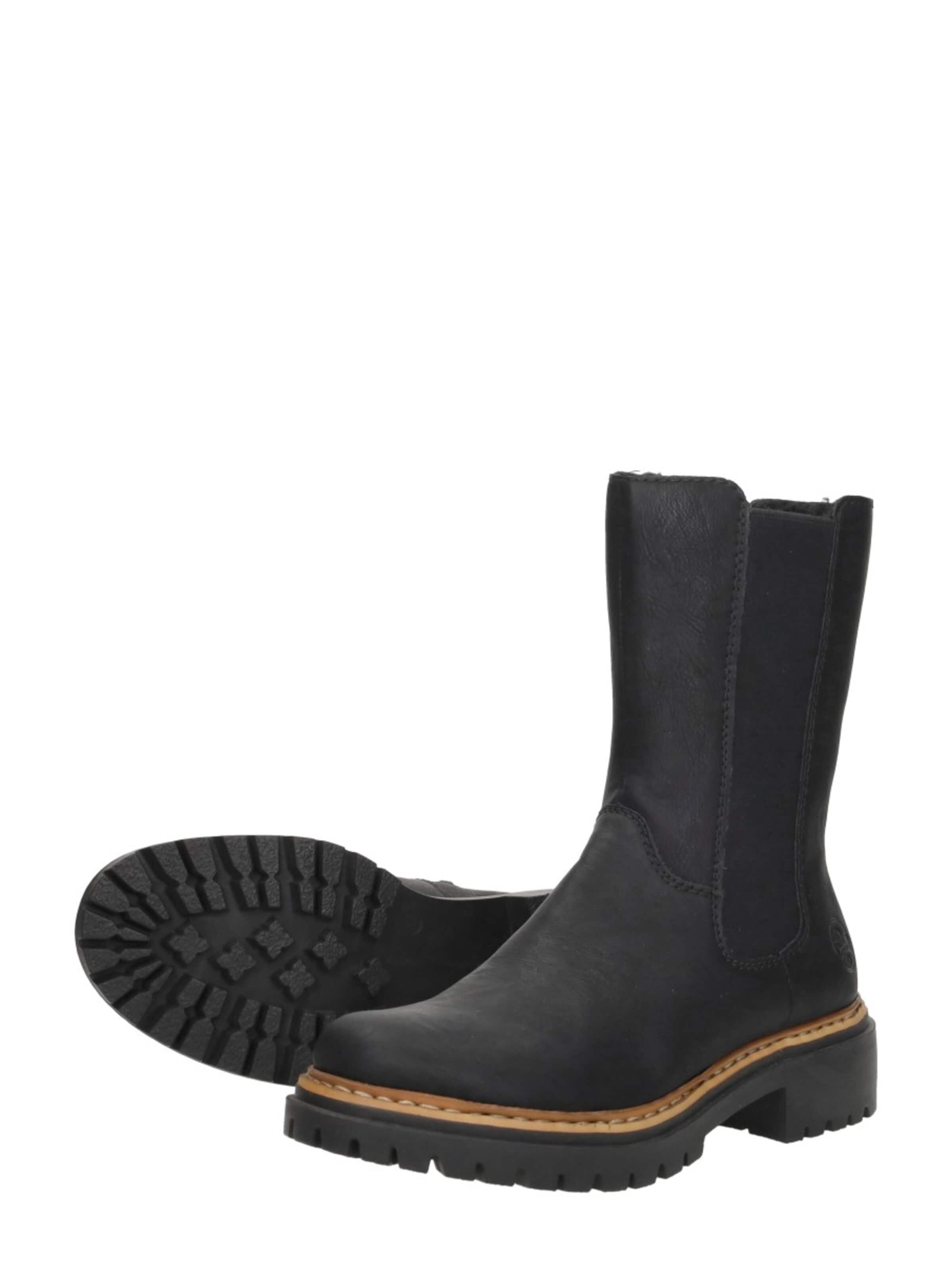 Rieker Boots 'Enkellaarsjes Plat' in Zwart