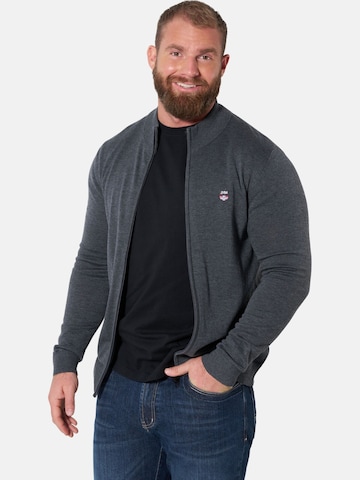 Jan Vanderstorm Strickjacke 'Agner' in Grau: Vorderseite