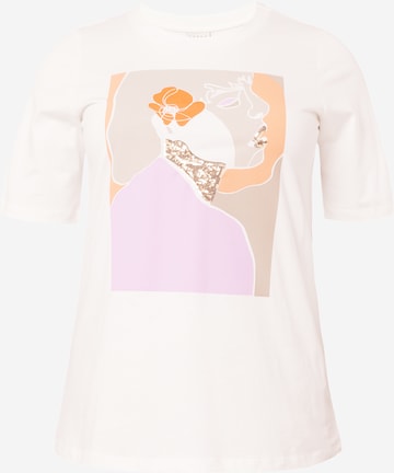 KAFFE CURVE T-shirt 'Bamma' i vit: framsida
