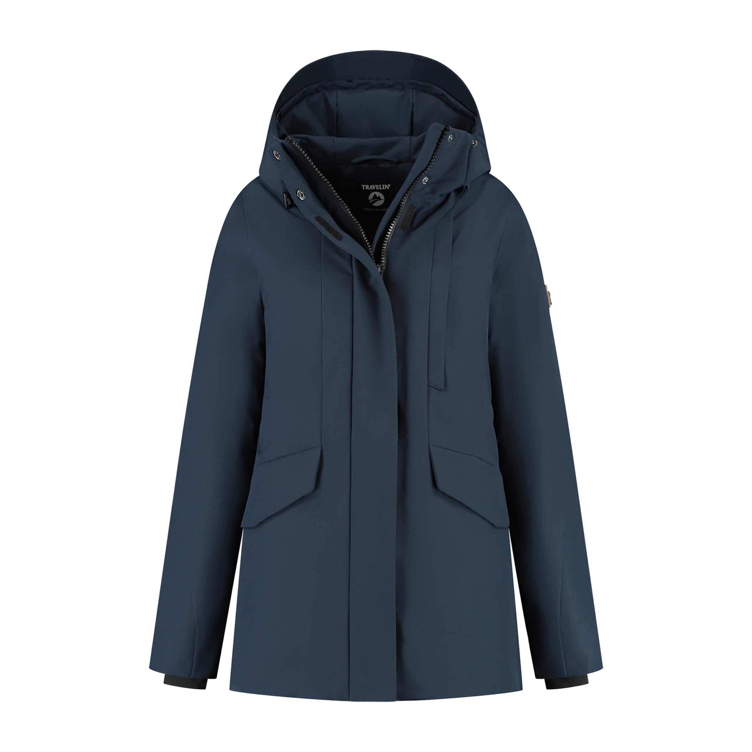Travelin Winterjas 'Lisbet' in Blauw: voorkant