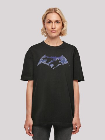 F4NT4STIC Oversized Shirt 'Batman v Superman Battle Silhouette' in Black: front