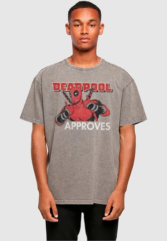ABSOLUTE CULT T-Shirt 'Deadpool - Approves' in Grau: Vorderseite