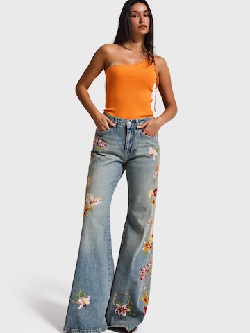 IT'S BASIC Flared Jeans 'ELASTICATED WAIST FLARE JEANS' in Blue