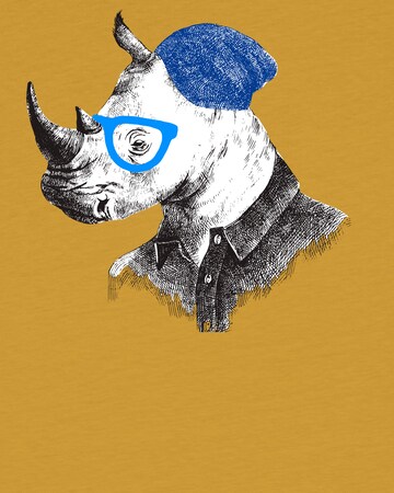 watabout.kids T-Shirt 'Nashorn' in Gelb
