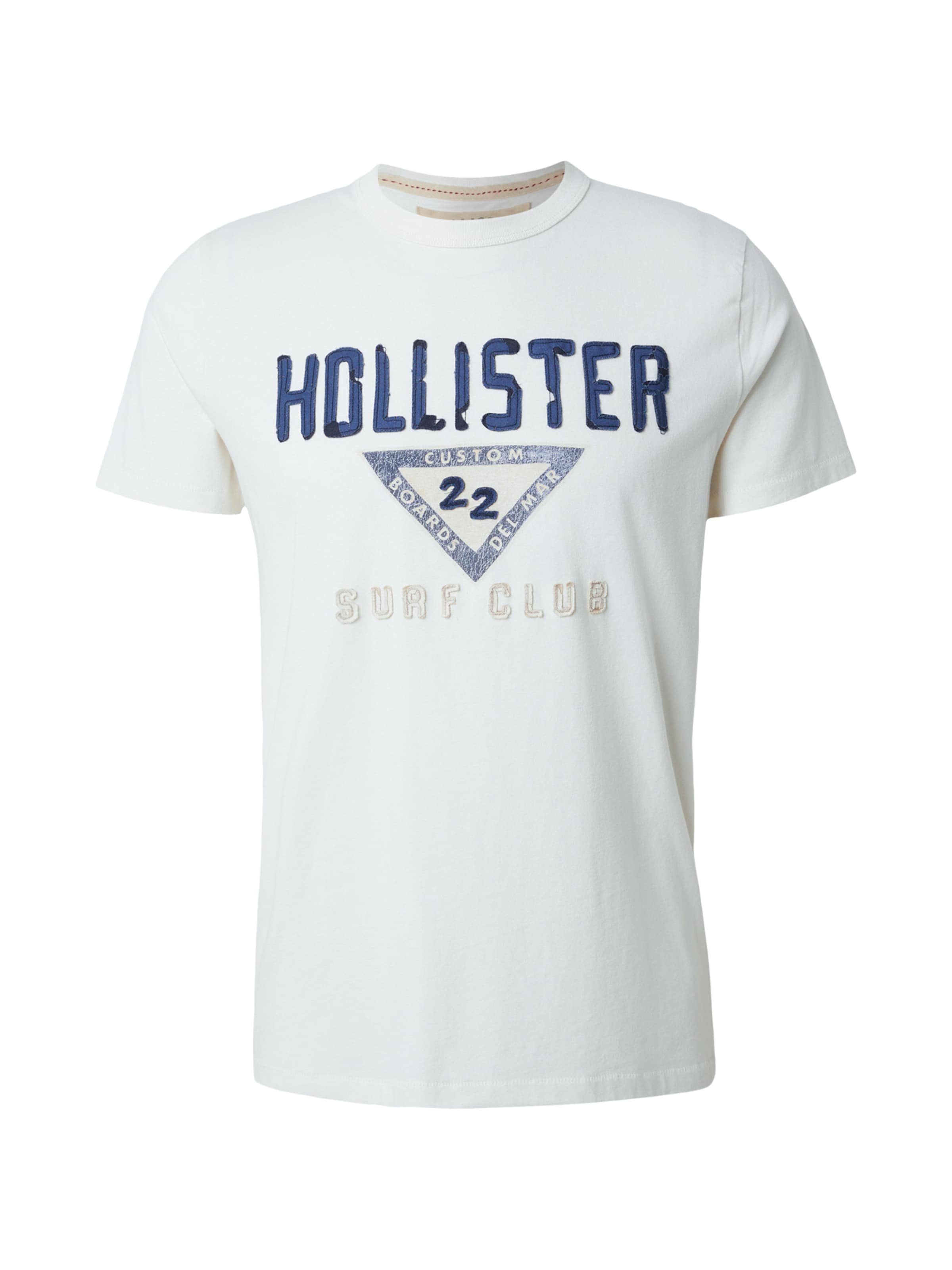 HOLLISTER T-Shirt in beige / creme / rauchblau / dunkelblau, Produktansicht