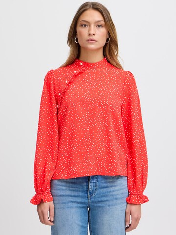 Camicia da donna 'Tanya ' di ICHI in rosso: frontale