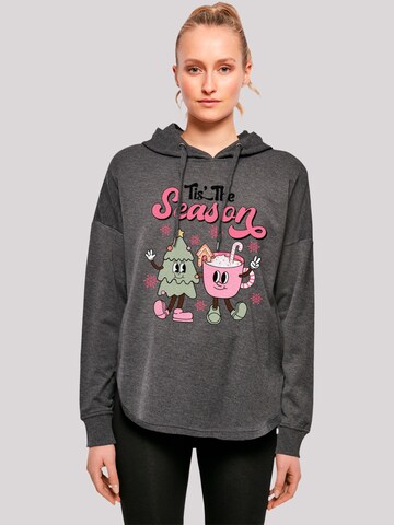 Sweat-shirt 'Tis The Season Christmas Tree Cocoa' F4NT4STIC en gris : devant