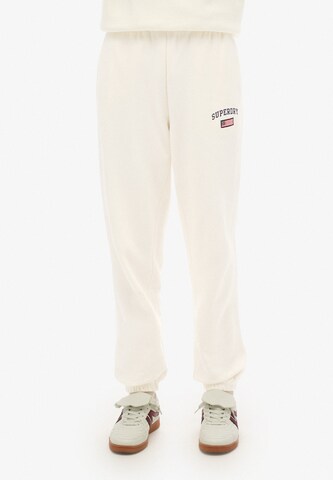 Bootcut Pantalon 'Athletic Essential' Superdry en blanc : devant
