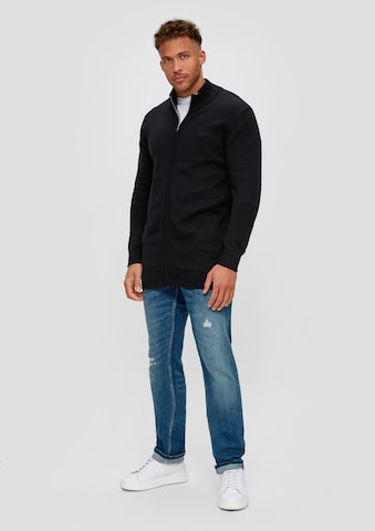 s.Oliver Men Tall Sizes Knit Cardigan in Black