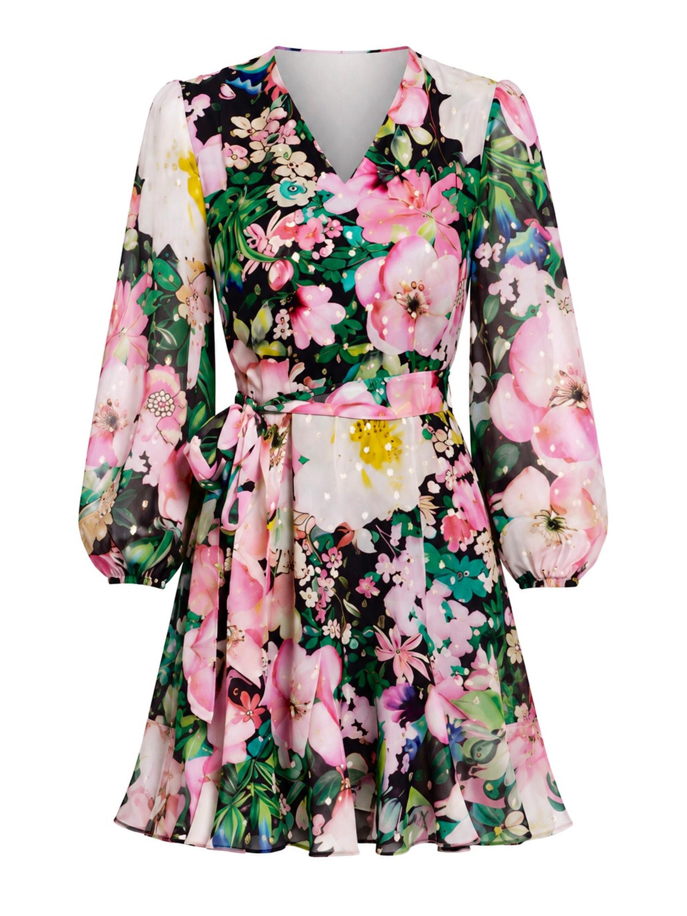 Introvertie VIENNA Dress 'SOHO Mini Balloon Sleeve Lurex Mini Dress' in Mixed colours: front