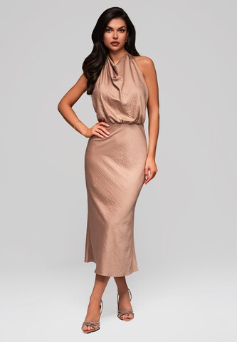 Robe de soirée Ombre en marron : devant