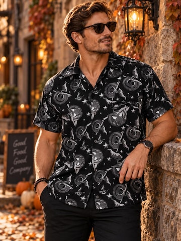 Maglietta 'Halloween Pumpkin Hat' di King Kameha in grigio