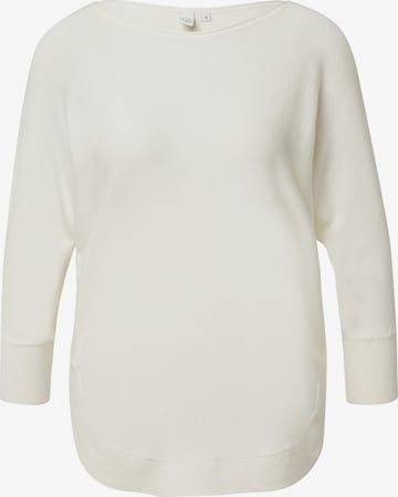 Pull-over QS en blanc : devant
