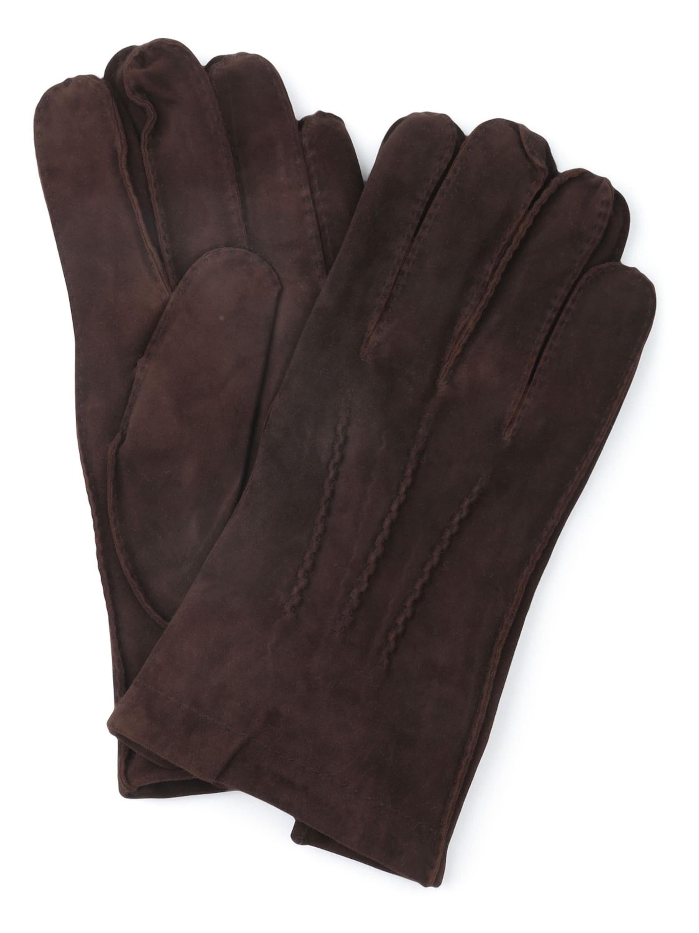 Profuomo Full Finger Gloves in M in Brown, Item view